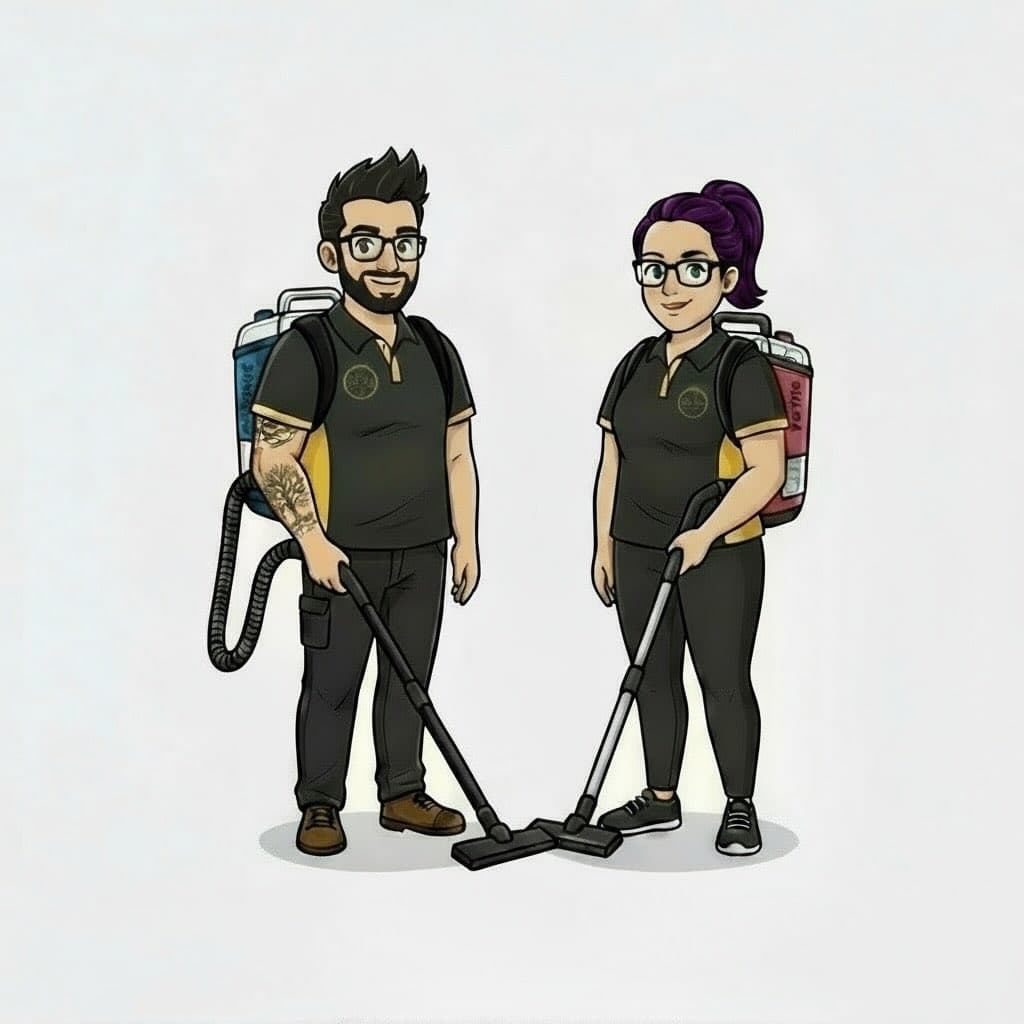 Luke and Nicole cartoon image